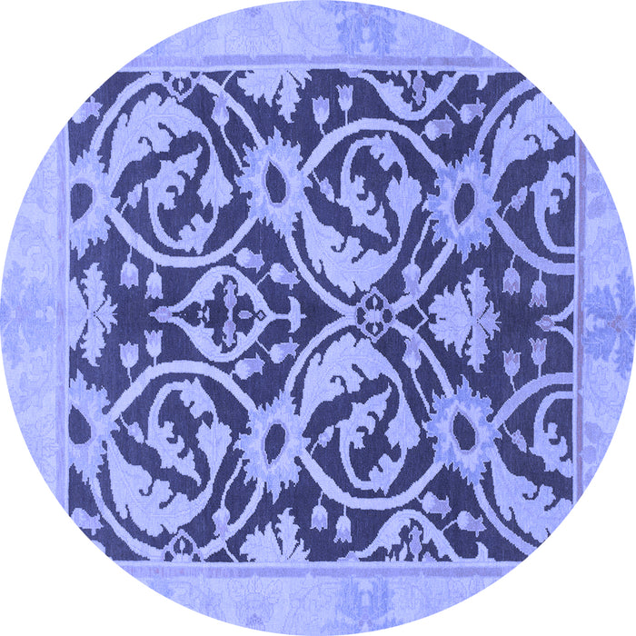 Round Machine Washable Abstract Blue Modern Rug, wshabs1228blu