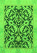 Machine Washable Abstract Green Modern Area Rugs, wshabs1228grn