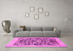 Machine Washable Abstract Pink Modern Rug in a Living Room, wshabs1228pnk