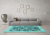 Machine Washable Abstract Light Blue Modern Rug, wshabs1228lblu