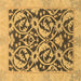 Square Abstract Brown Modern Rug, abs1228brn