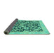 Sideview of Abstract Turquoise Modern Rug, abs1228turq