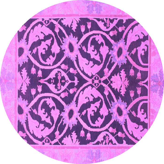 Round Abstract Purple Modern Rug, abs1228pur