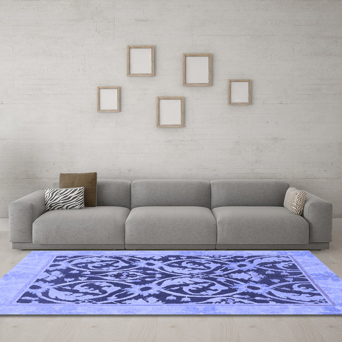 Machine Washable Abstract Blue Modern Rug in a Living Room, wshabs1228blu
