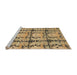 Sideview of Machine Washable Abstract Metallic Gold Rug, wshabs1229