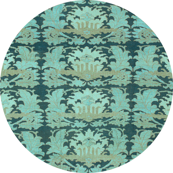 Round Abstract Light Blue Modern Rug, abs1229lblu