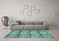 Machine Washable Abstract Light Blue Modern Rug, wshabs1229lblu