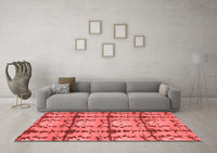 Machine Washable Abstract Red Modern Rug, wshabs1229red