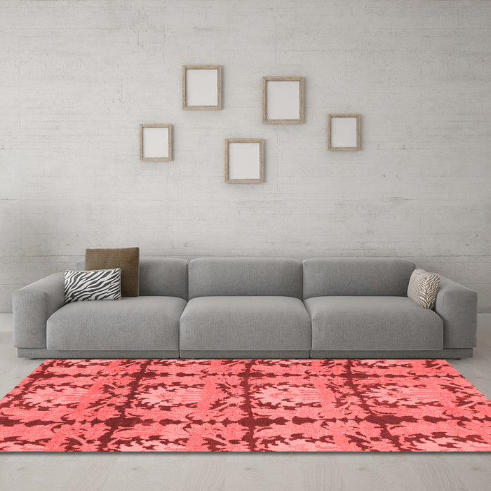 Modern Red Washable Rugs
