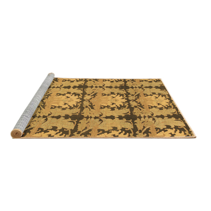Sideview of Machine Washable Abstract Brown Modern Rug, wshabs1229brn