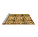 Sideview of Machine Washable Abstract Brown Modern Rug, wshabs1229brn