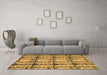 Machine Washable Abstract Brown Modern Rug in a Living Room,, wshabs1229brn