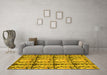 Machine Washable Abstract Yellow Modern Rug in a Living Room, wshabs1229yw