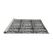 Sideview of Machine Washable Abstract Gray Modern Rug, wshabs1229gry