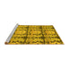 Sideview of Machine Washable Abstract Yellow Modern Rug, wshabs1229yw