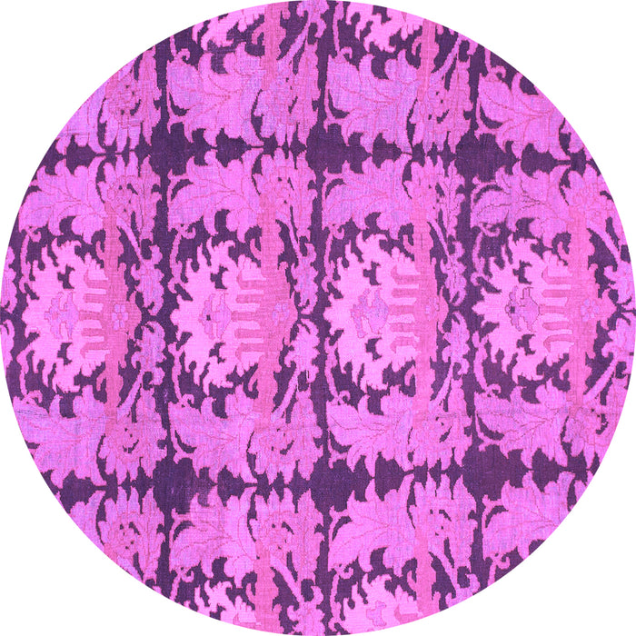 Round Abstract Purple Modern Rug, abs1229pur