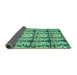 Sideview of Abstract Turquoise Modern Rug, abs1229turq