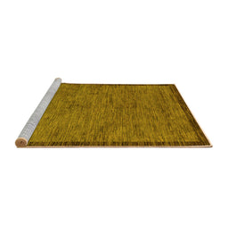 Sideview of Machine Washable Abstract Yellow Modern Rug, wshabs122yw