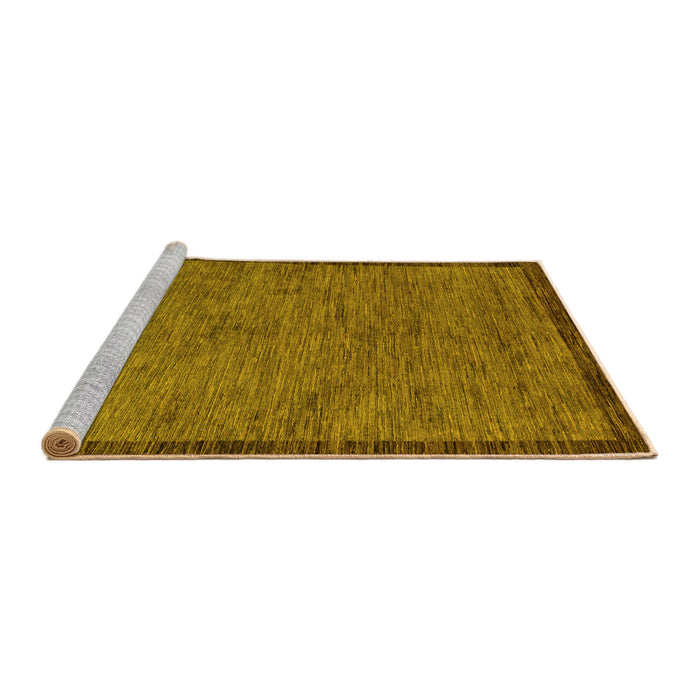 Sideview of Machine Washable Abstract Yellow Modern Rug, wshabs122yw