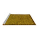 Sideview of Machine Washable Abstract Yellow Modern Rug, wshabs122yw