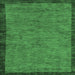 Square Machine Washable Abstract Emerald Green Modern Area Rugs, wshabs122emgrn