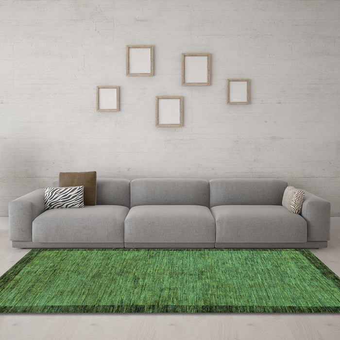 Machine Washable Abstract Turquoise Modern Area Rugs in a Living Room,, wshabs122turq