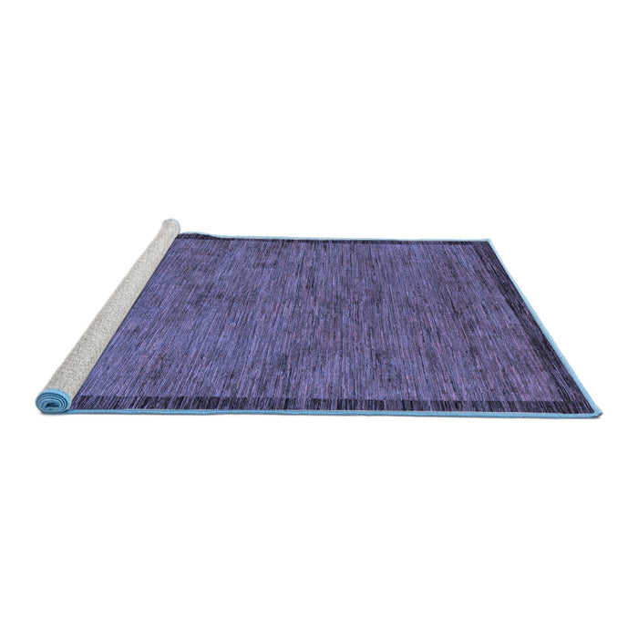Sideview of Machine Washable Abstract Blue Modern Rug, wshabs122blu