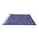 Sideview of Machine Washable Abstract Blue Modern Rug, wshabs122blu