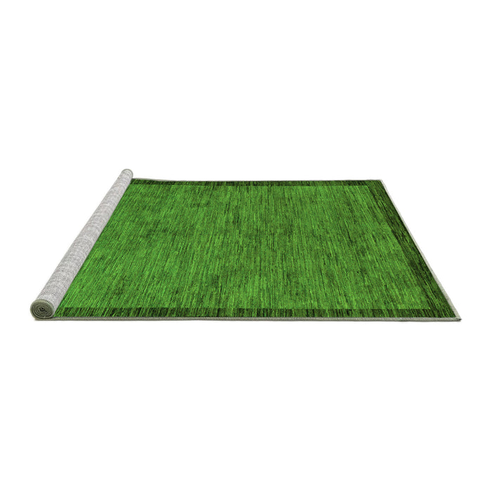 Sideview of Machine Washable Abstract Green Modern Area Rugs, wshabs122grn