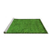 Sideview of Machine Washable Abstract Green Modern Area Rugs, wshabs122grn