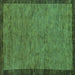 Square Machine Washable Abstract Turquoise Modern Area Rugs, wshabs122turq