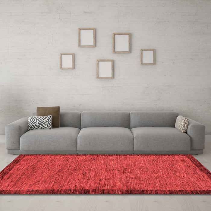 Modern Red Washable Rugs