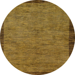 Round Abstract Dark Brown Modern Rug, abs122