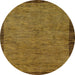 Round Abstract Dark Brown Modern Rug, abs122