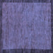 Square Abstract Blue Modern Rug, abs122blu