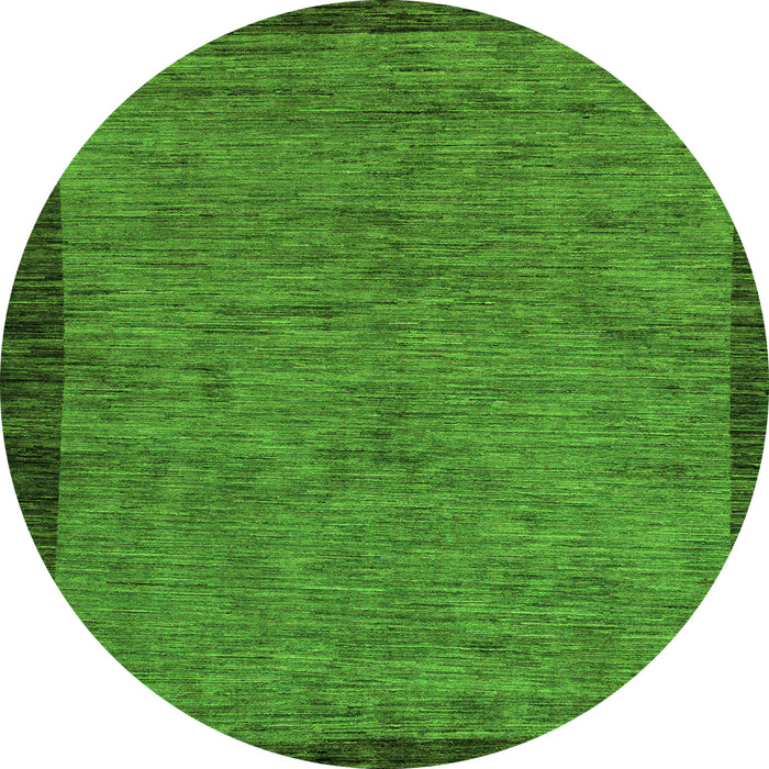 Round Machine Washable Abstract Green Modern Area Rugs, wshabs122grn