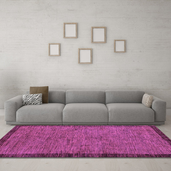 Machine Washable Abstract Purple Modern Area Rugs in a Living Room, wshabs122pur