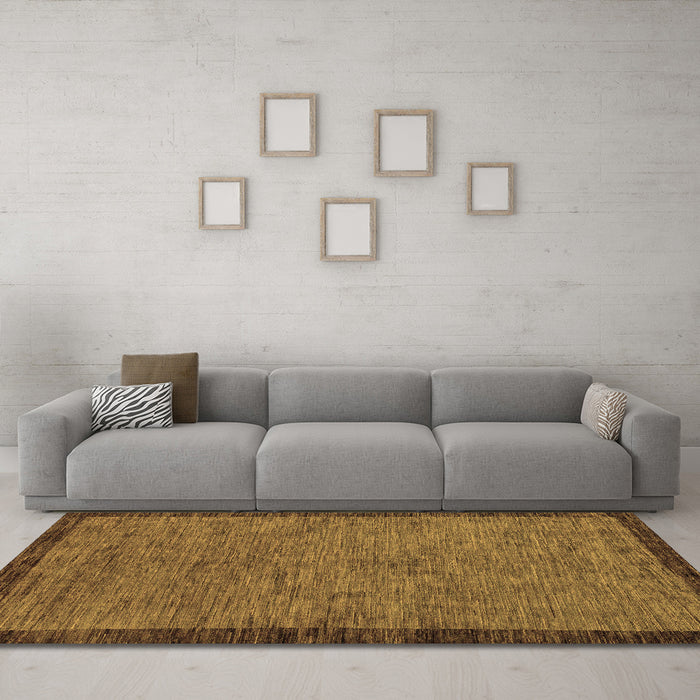 Machine Washable Abstract Brown Modern Rug in a Living Room,, wshabs122brn