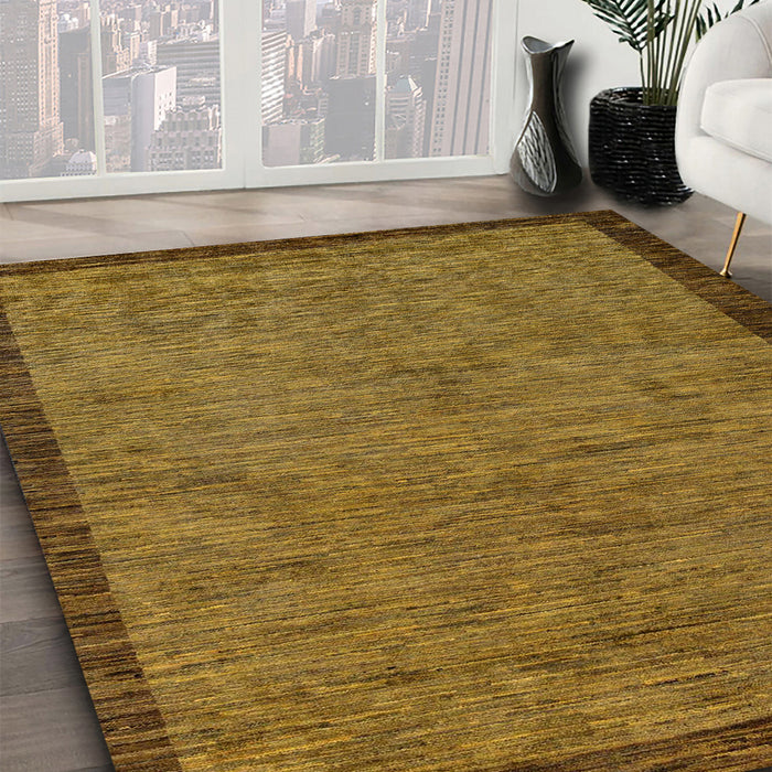 Machine Washable Abstract Dark Golden Brown Rug in a Family Room, wshabs122