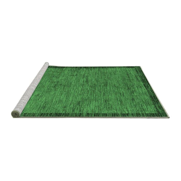 Sideview of Machine Washable Abstract Emerald Green Modern Area Rugs, wshabs122emgrn