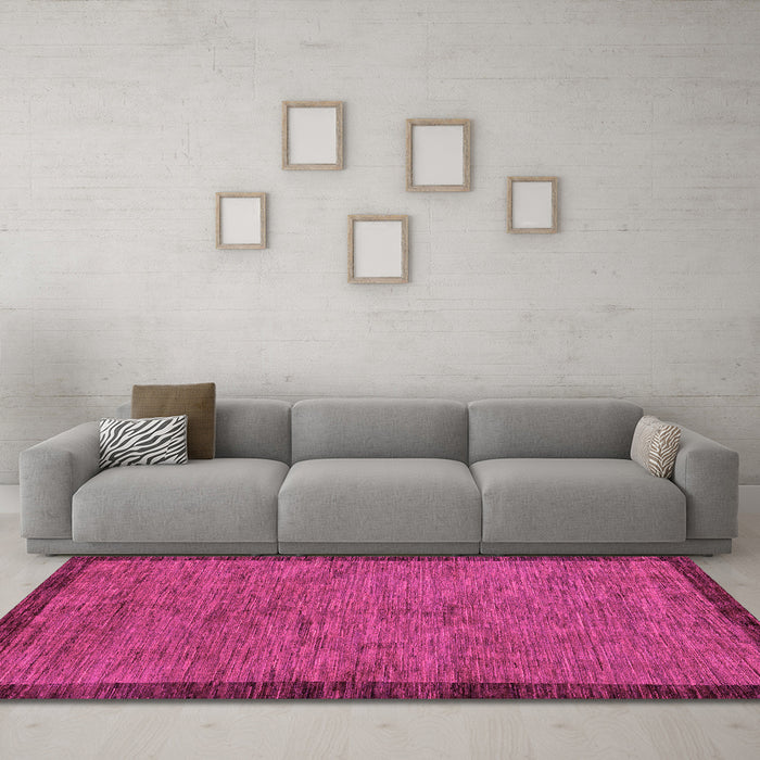 Machine Washable Abstract Pink Modern Rug in a Living Room, wshabs122pnk