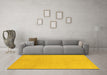 Machine Washable Abstract Yellow Modern Rug in a Living Room, wshabs1230yw