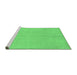Sideview of Machine Washable Abstract Emerald Green Modern Area Rugs, wshabs1230emgrn