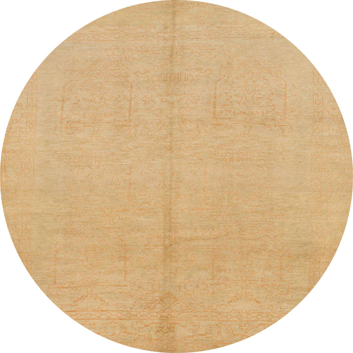 Round Abstract Orange Modern Rug, abs1230
