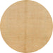 Round Abstract Orange Modern Rug, abs1230