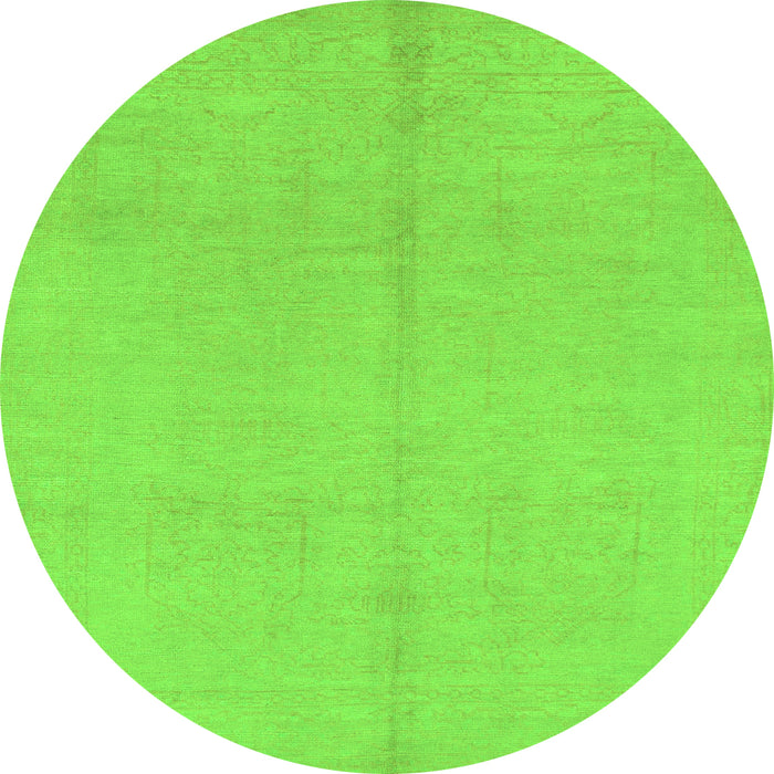 Round Abstract Green Modern Rug, abs1230grn
