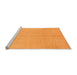 Sideview of Machine Washable Abstract Orange Modern Area Rugs, wshabs1230org