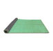 Sideview of Abstract Turquoise Modern Rug, abs1230turq