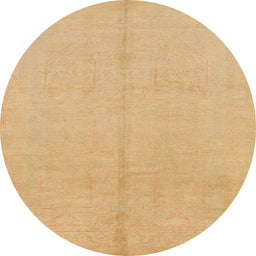 Round Machine Washable Abstract Orange Rug, wshabs1230