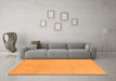 Machine Washable Abstract Orange Modern Area Rugs in a Living Room, wshabs1230org